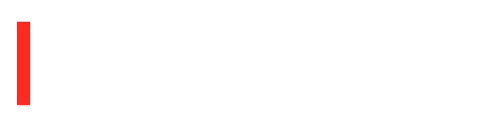 Lorvenl white editorial wordmark with red rule